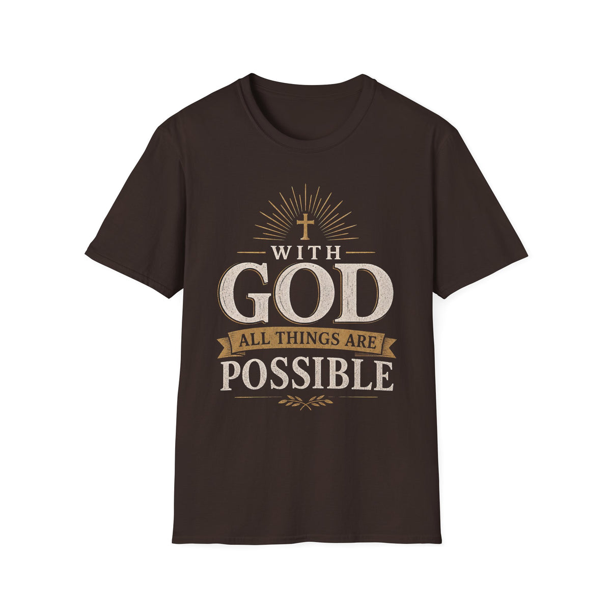 With God All Things Are Possible T-Shirt — Christian Faith Inspirational Tee