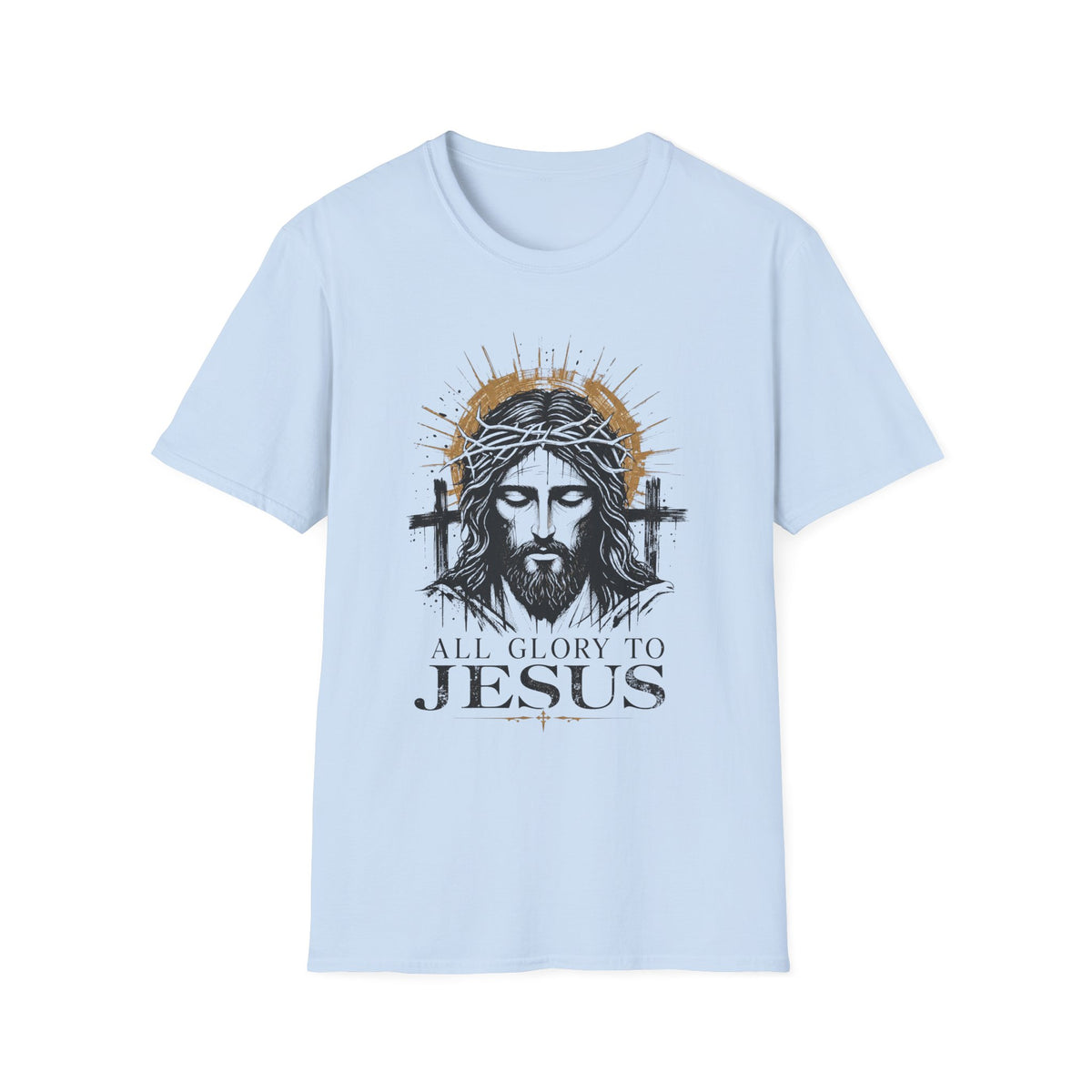Jesus Portrait T-Shirt — "All Glory to Jesus" Christian Faith Tee