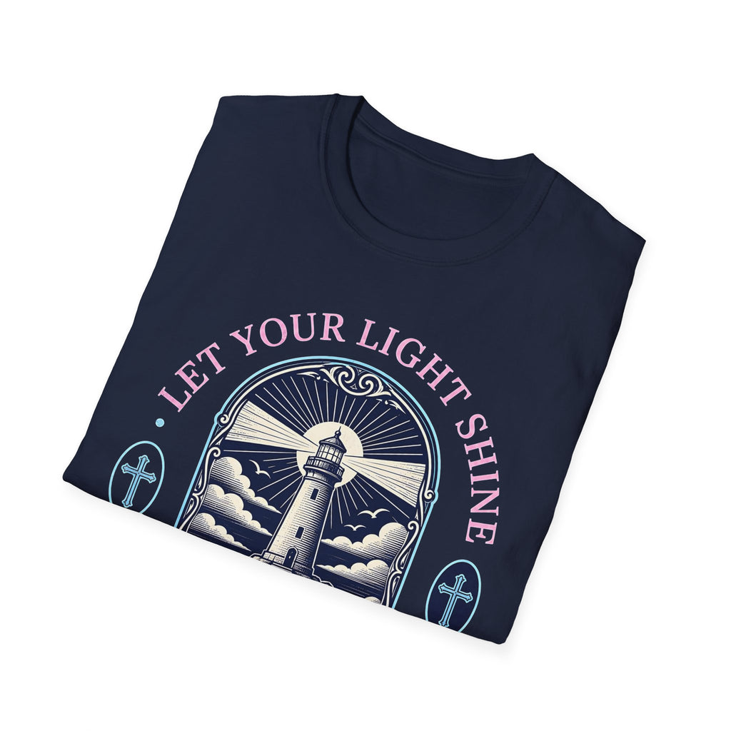 Faith Over Fear Lighthouse T-Shirt — "Let Your Light Shine" Christian Graphic Tee