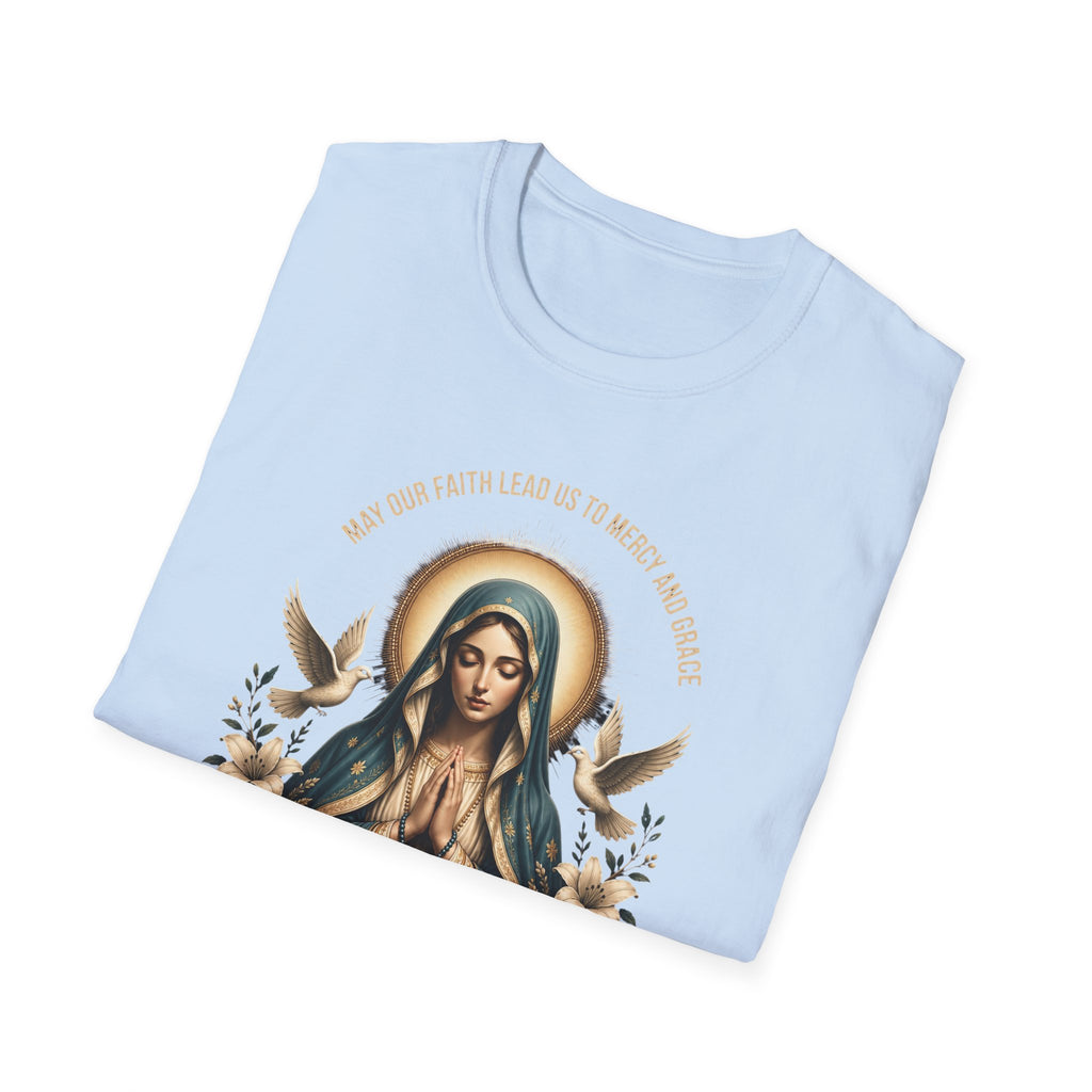 Virgin Mary Prayer Tee – "Love Covers Sins" Religious Graphic T-Shirt