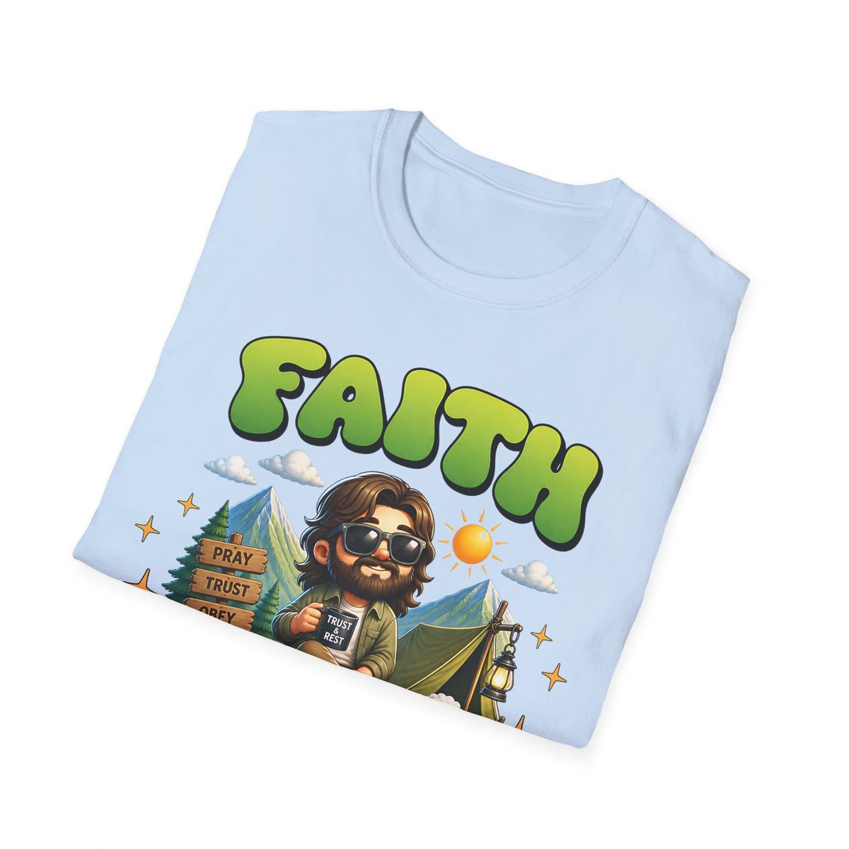 Faith Moves Mountains T-Shirt — Christian Camping Graphic Tee