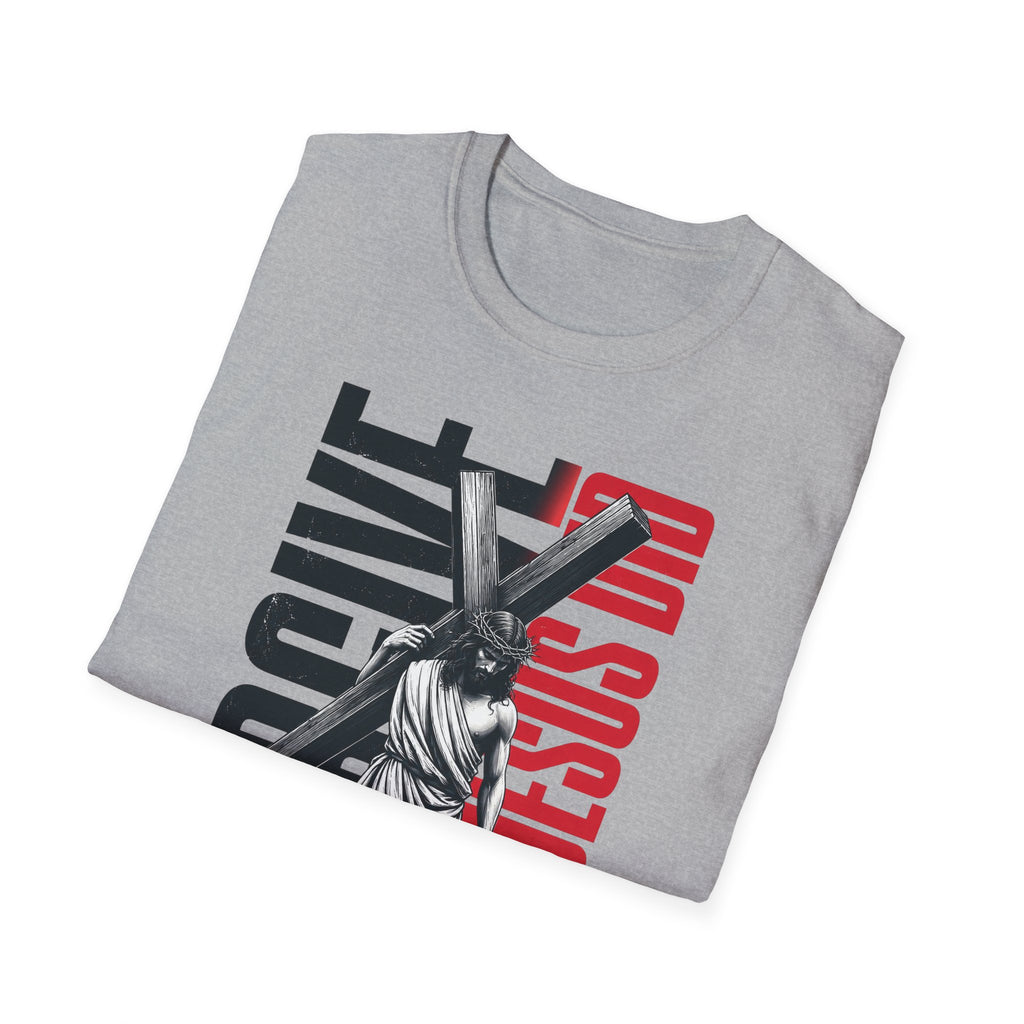 Forgive Like Jesus T-Shirt – Christian Faith Graphic Tee with Jesus Carrying Cross