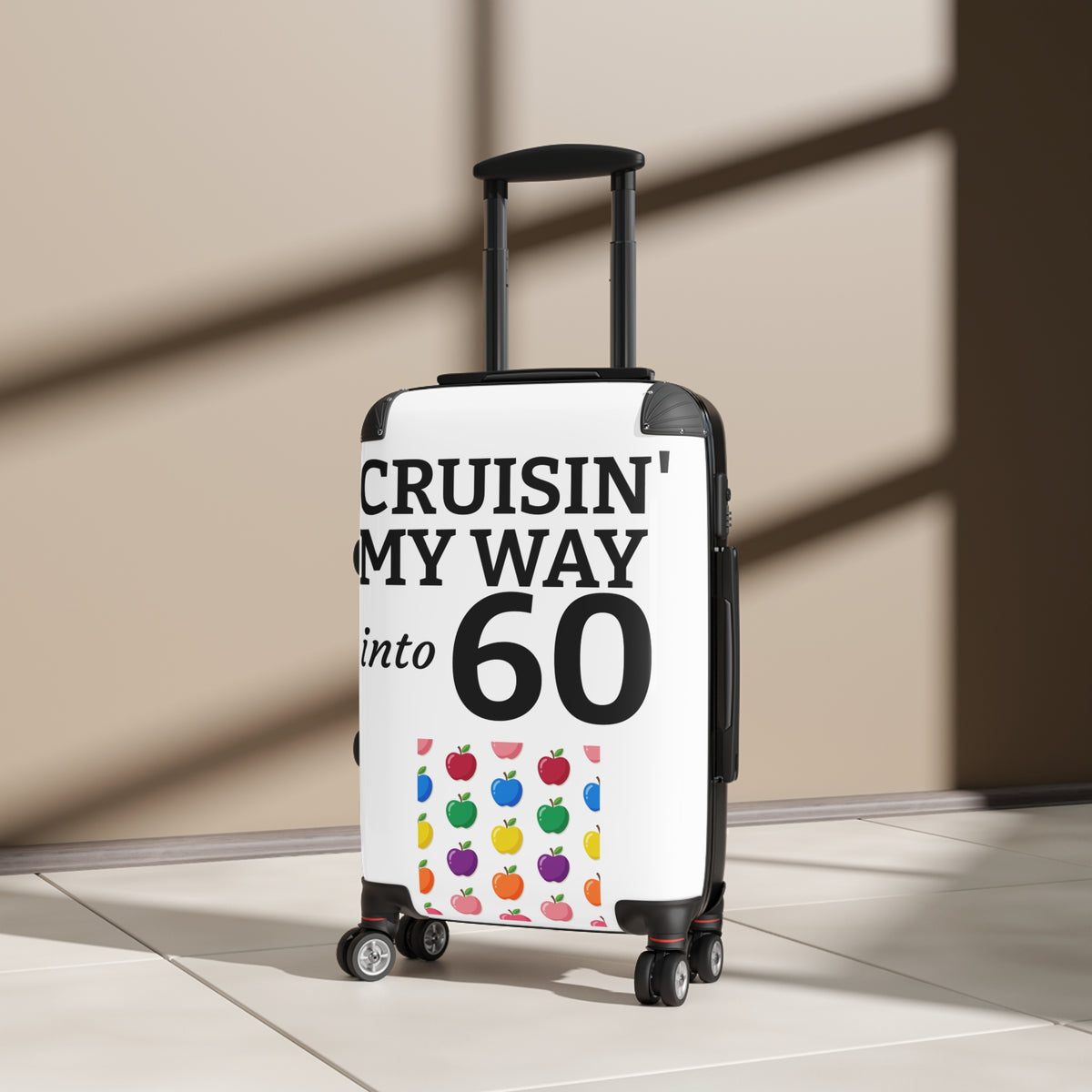 Cruisin' My Way Into 60 Carry-On Suitcase — 60th Birthday Travel Luggage