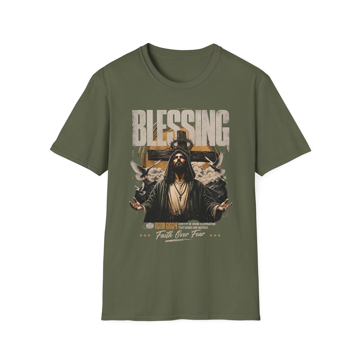Blessing Jesus Graphic T-Shirt — Faith Over Fear Christian Tee
