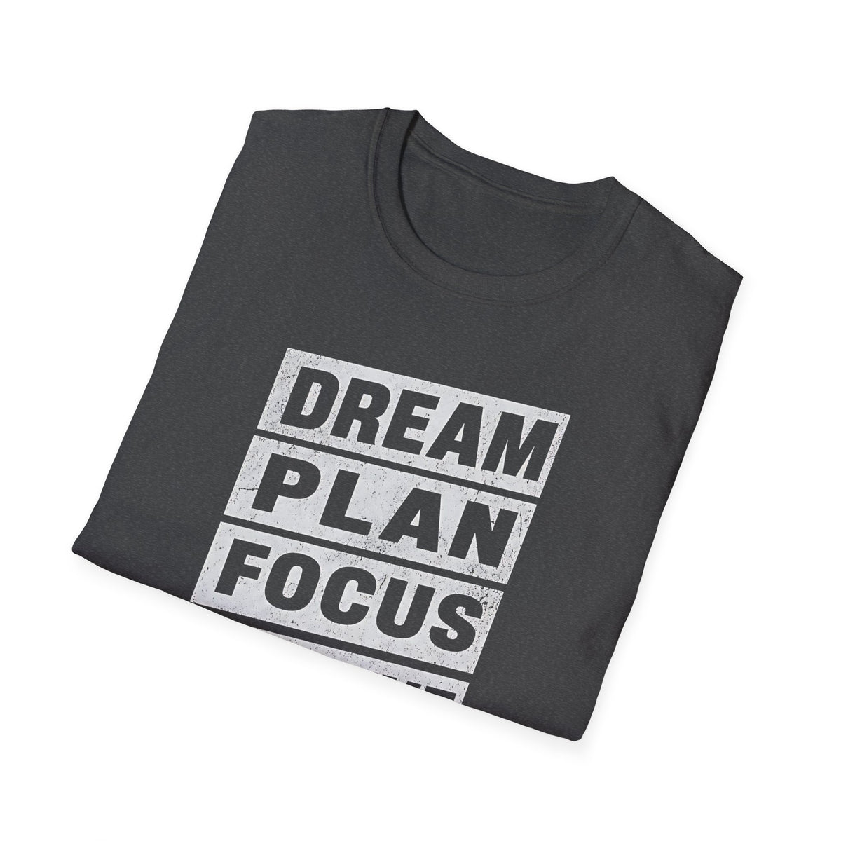 Motivational Mountain T-Shirt — "Dream Plan Focus Achieve" Graphic Tee