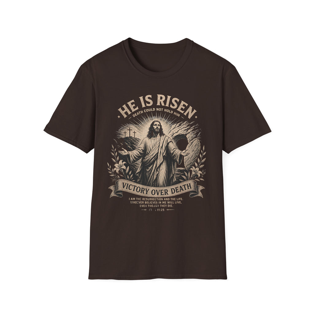 He Is Risen Christian T-Shirt — Victory Over Death Easter Jesus Tee
