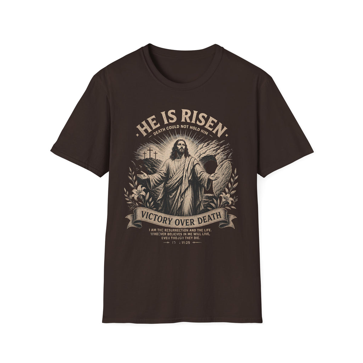 He Is Risen Christian T-Shirt — Victory Over Death Easter Jesus Tee
