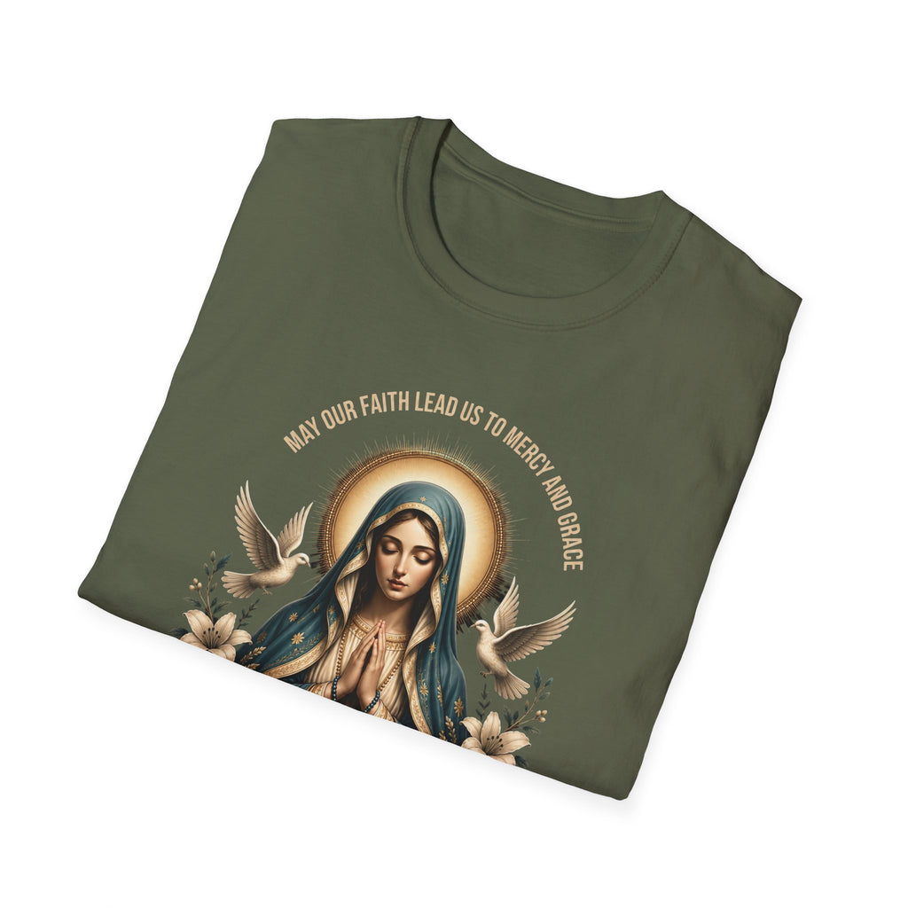 Virgin Mary Prayer Tee – "Love Covers Sins" Religious Graphic T-Shirt