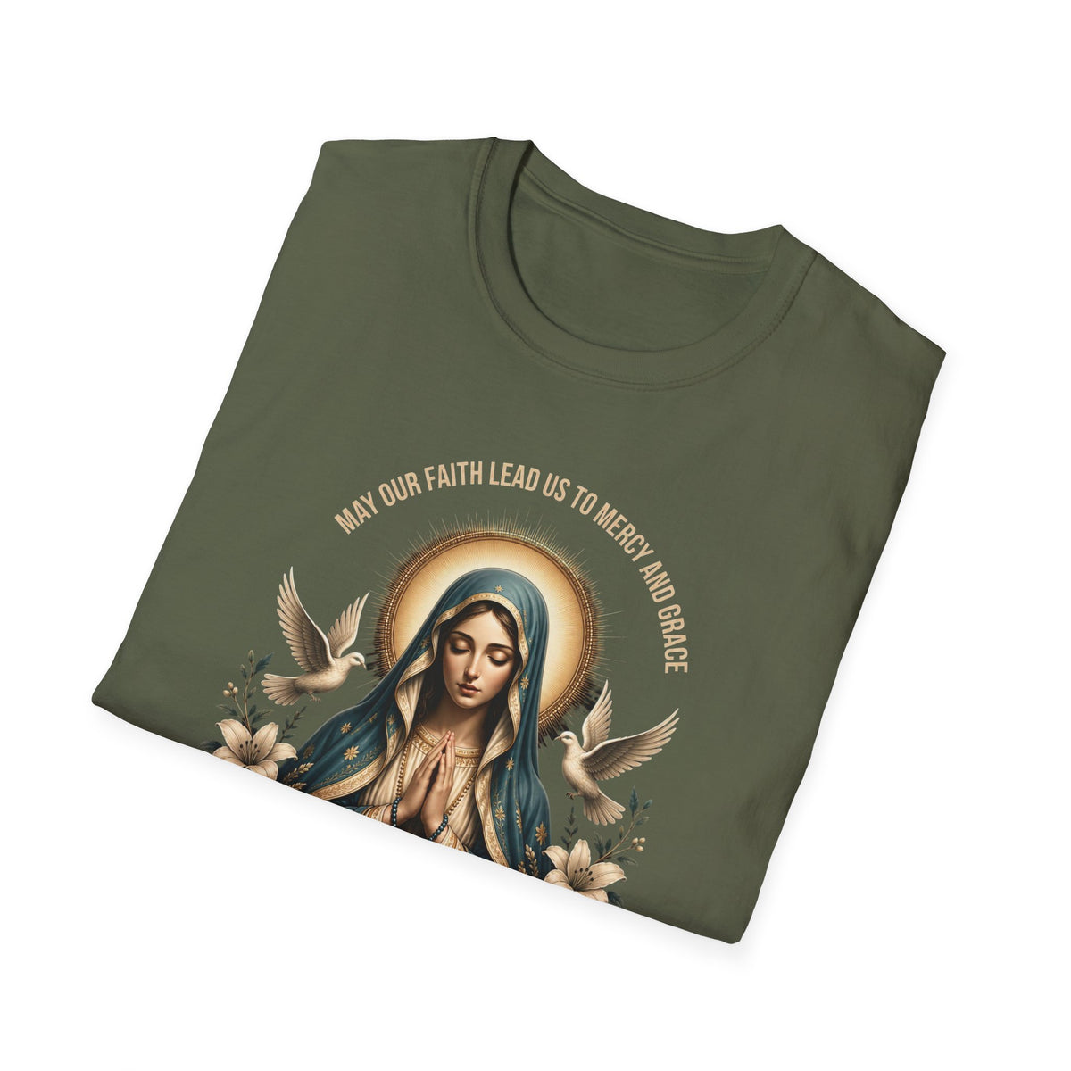 Virgin Mary Prayer Tee – "Love Covers Sins" Religious Graphic T-Shirt