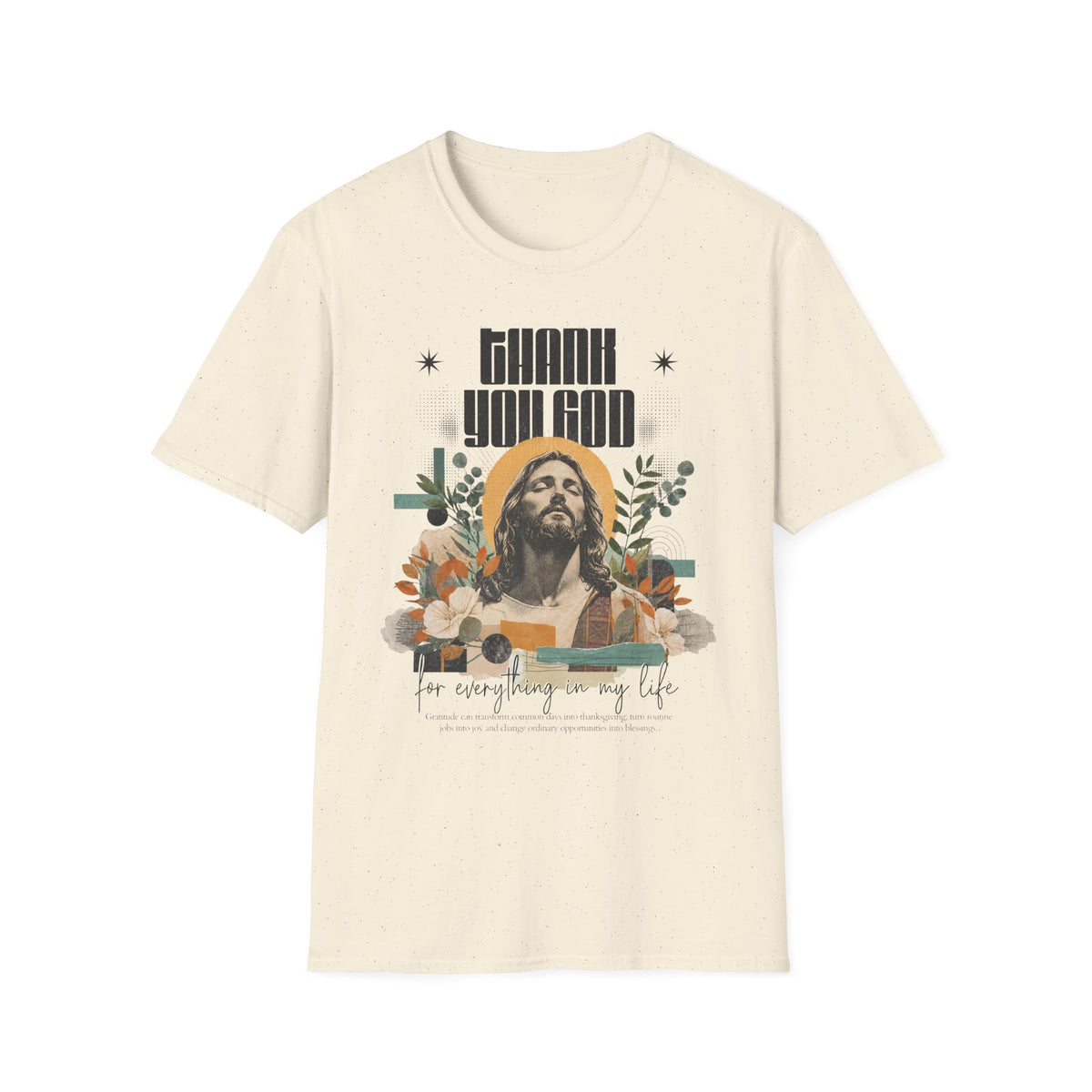 Christian T-Shirt — "Thank You God" Inspirational Jesus Graphic Tee