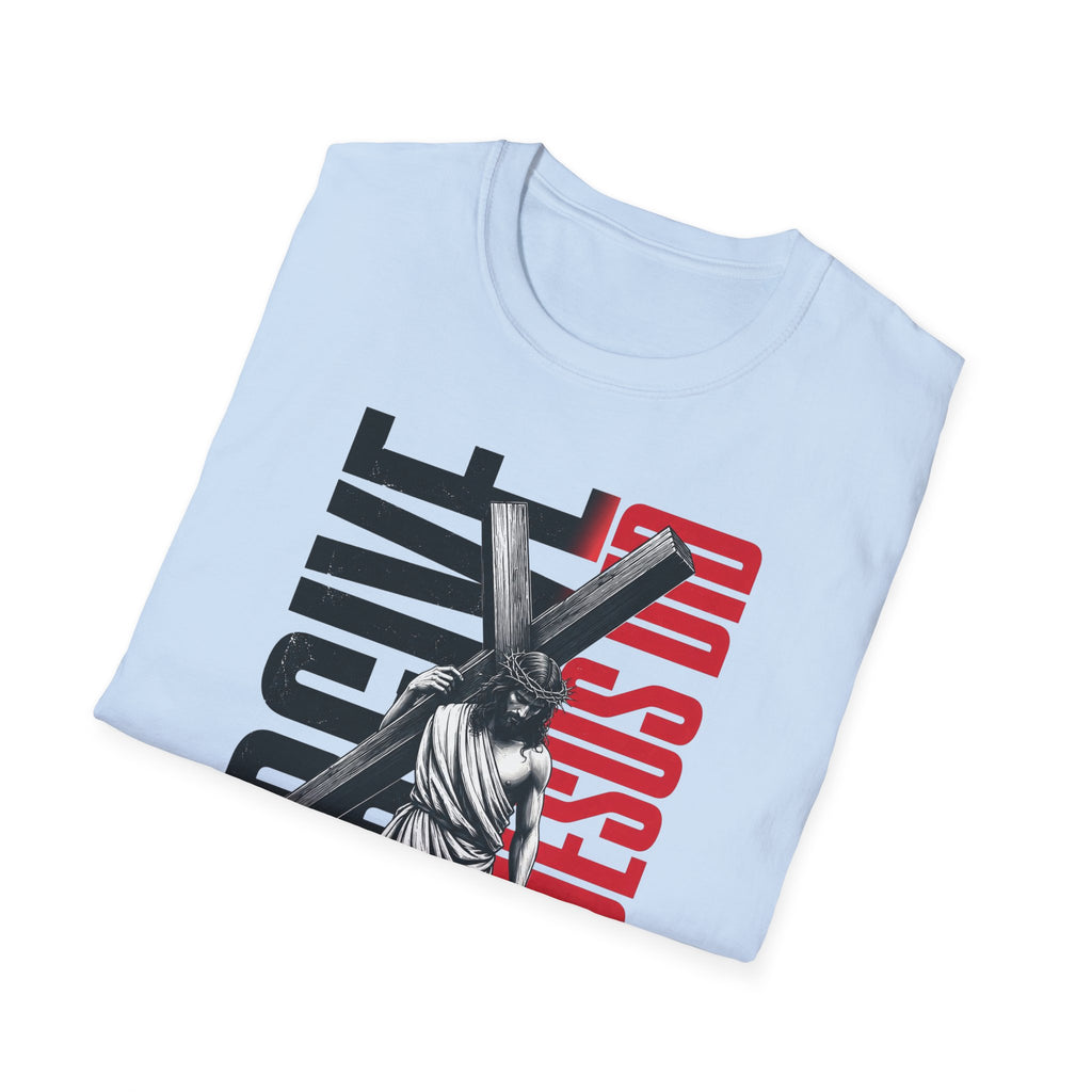 Forgive Like Jesus T-Shirt – Christian Faith Graphic Tee with Jesus Carrying Cross
