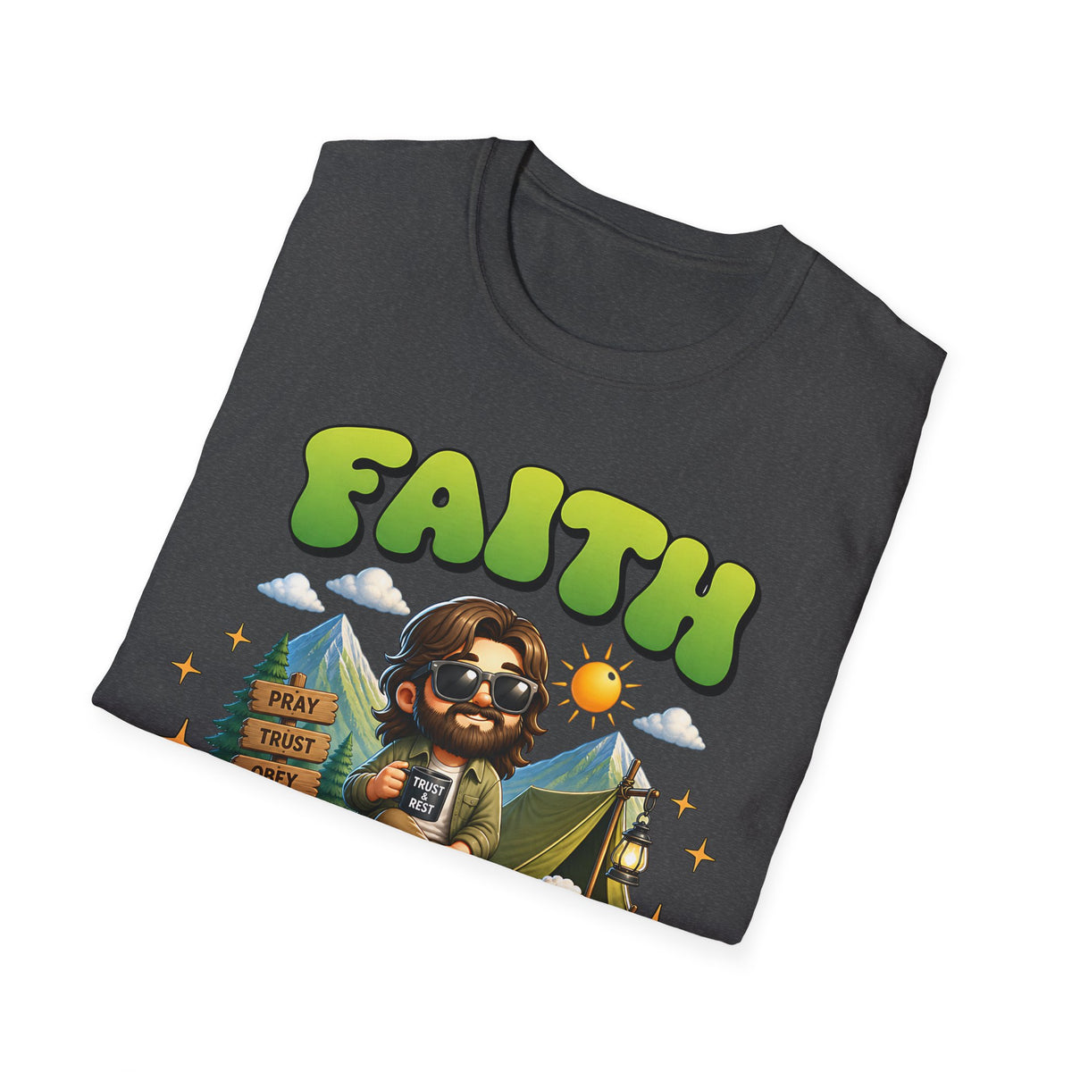 Faith Moves Mountains T-Shirt — Christian Camping Graphic Tee