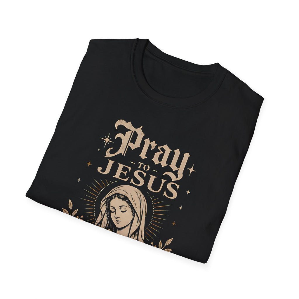 Pray to Jesus Graphic T-Shirt — Vintage Marian Faith Tee