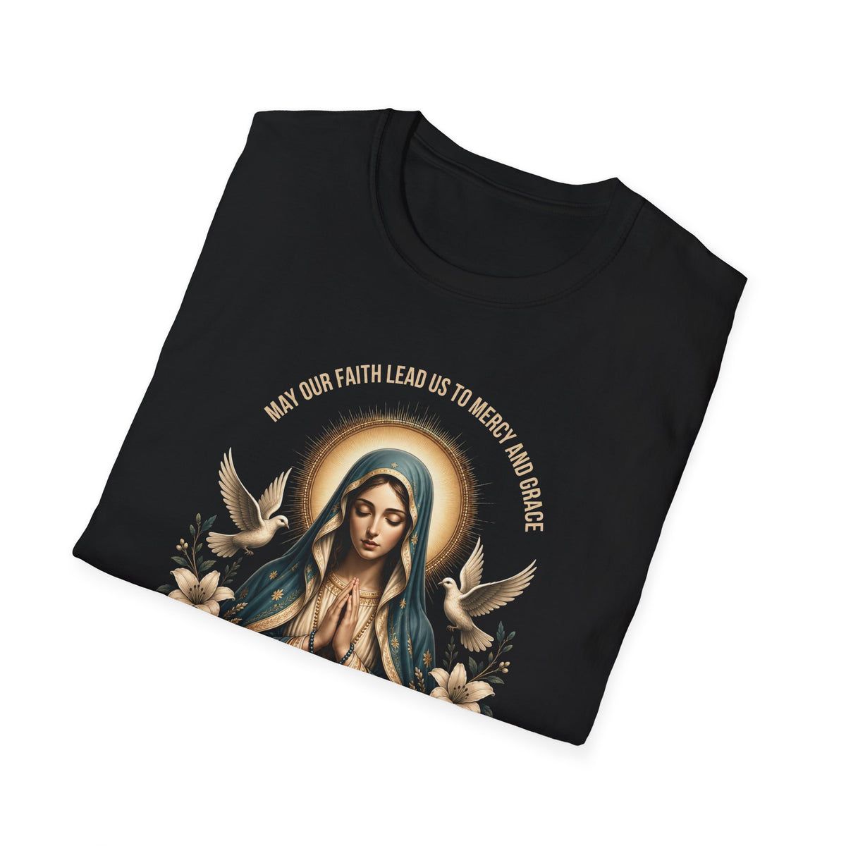 Virgin Mary Prayer Tee – "Love Covers Sins" Religious Graphic T-Shirt