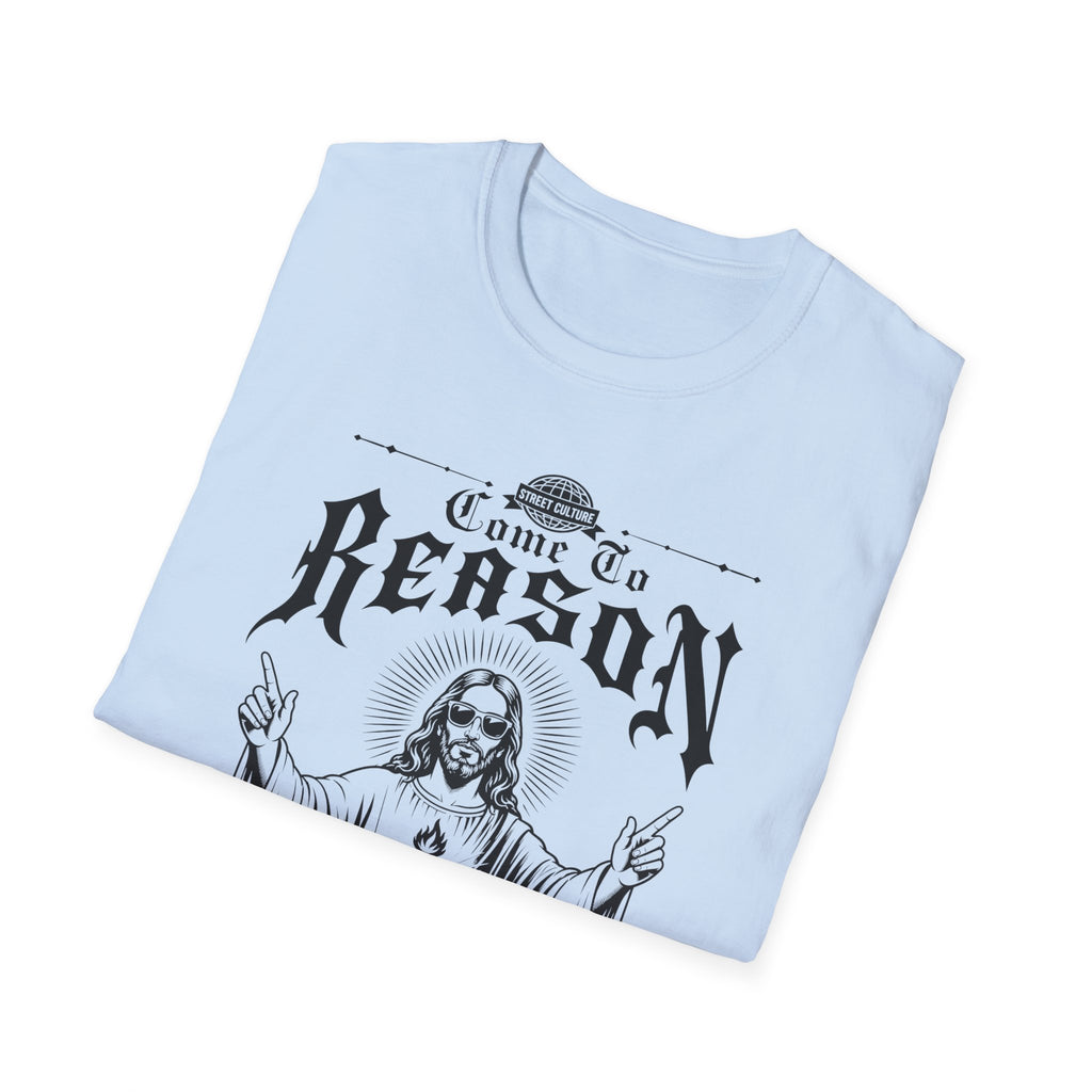 Come to Reason Graphic T-Shirt — Vintage Sacred Heart Jesus Illustration