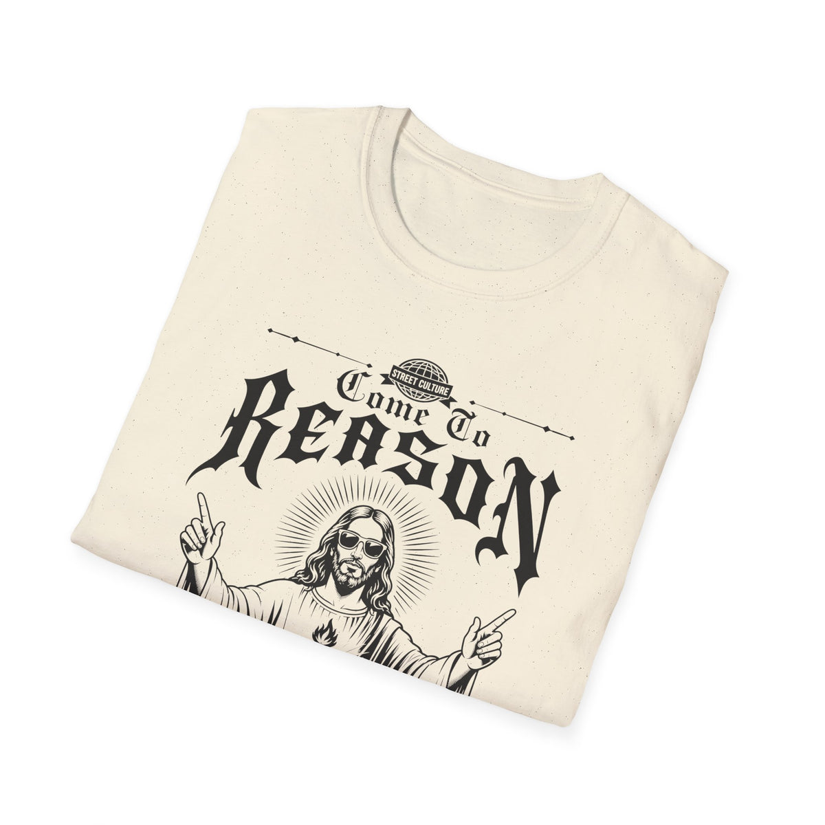Come to Reason Graphic T-Shirt — Vintage Sacred Heart Jesus Illustration