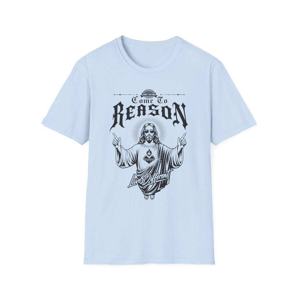 Come to Reason Graphic T-Shirt — Vintage Sacred Heart Jesus Illustration
