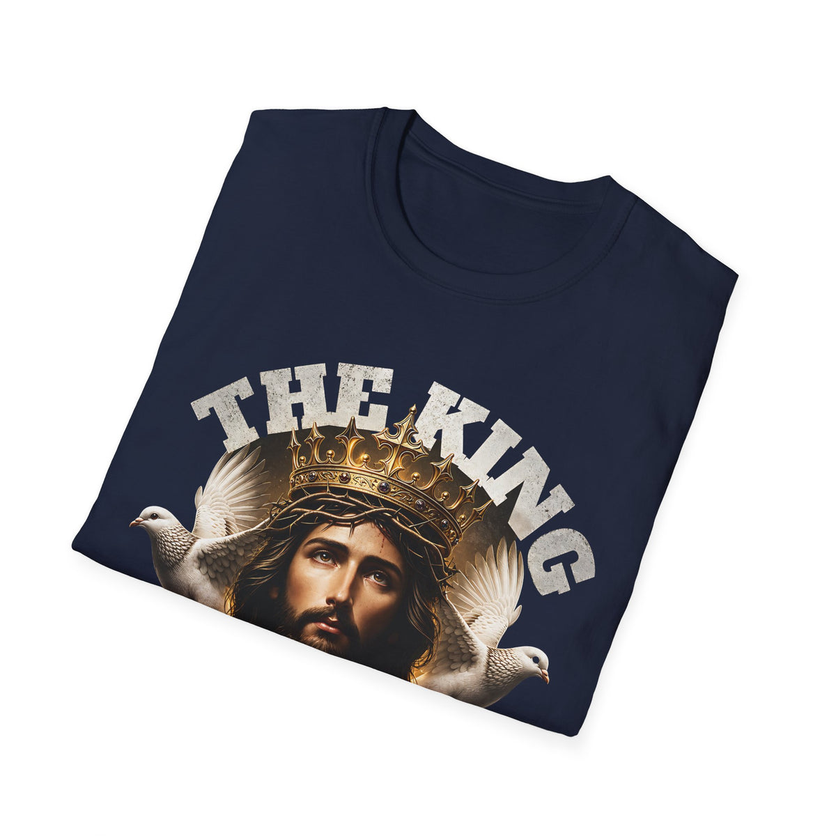 Jesus 'The King' T-Shirt — Crowned Christ Graphic Tee (Faith Gifts, Easter/Christmas)