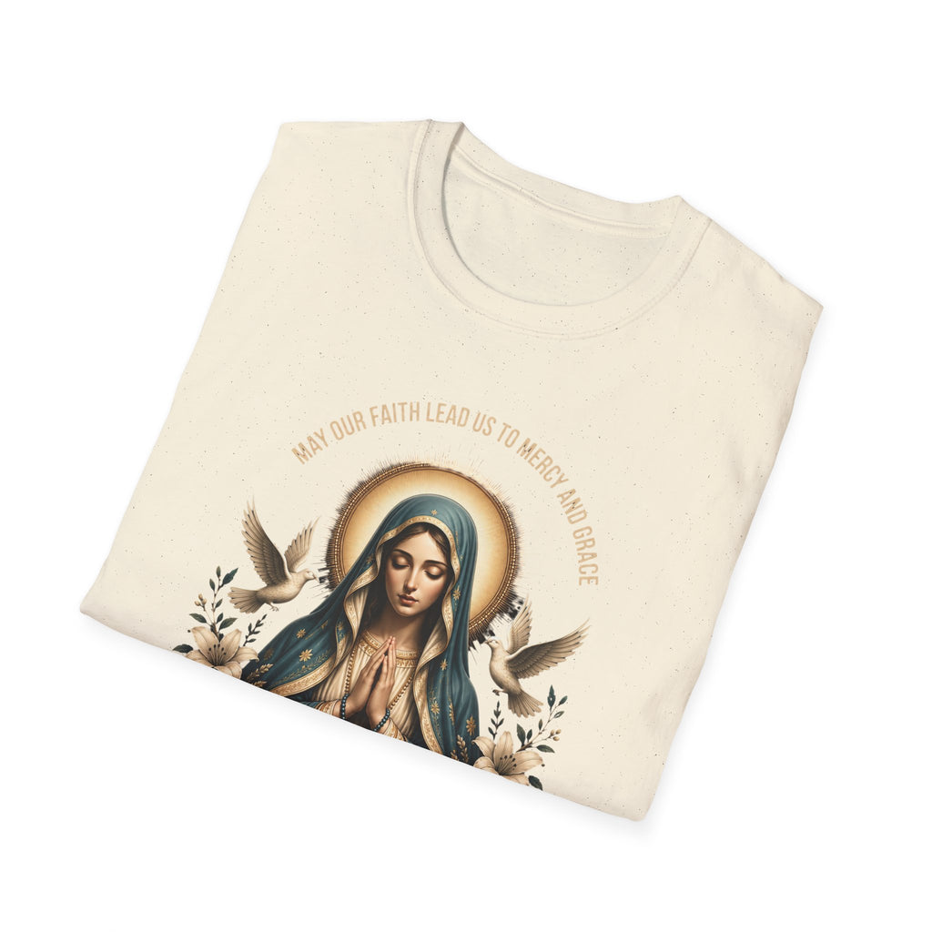 Virgin Mary Prayer Tee – "Love Covers Sins" Religious Graphic T-Shirt