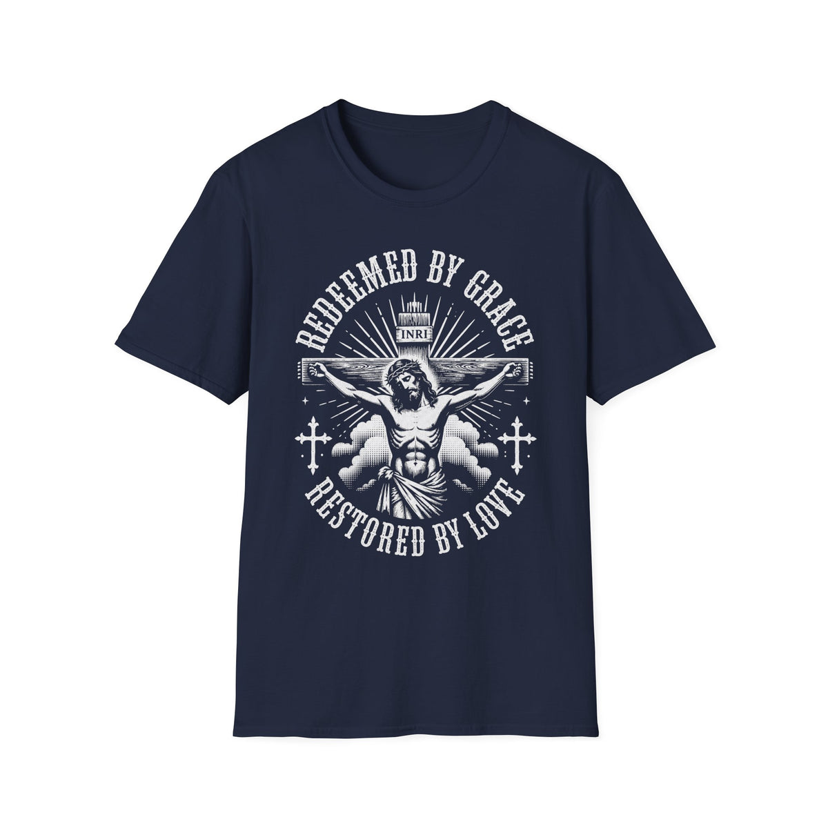 Redeemed by Grace 'Restored by Love' T-Shirt — Christian Faith Graphic Tee