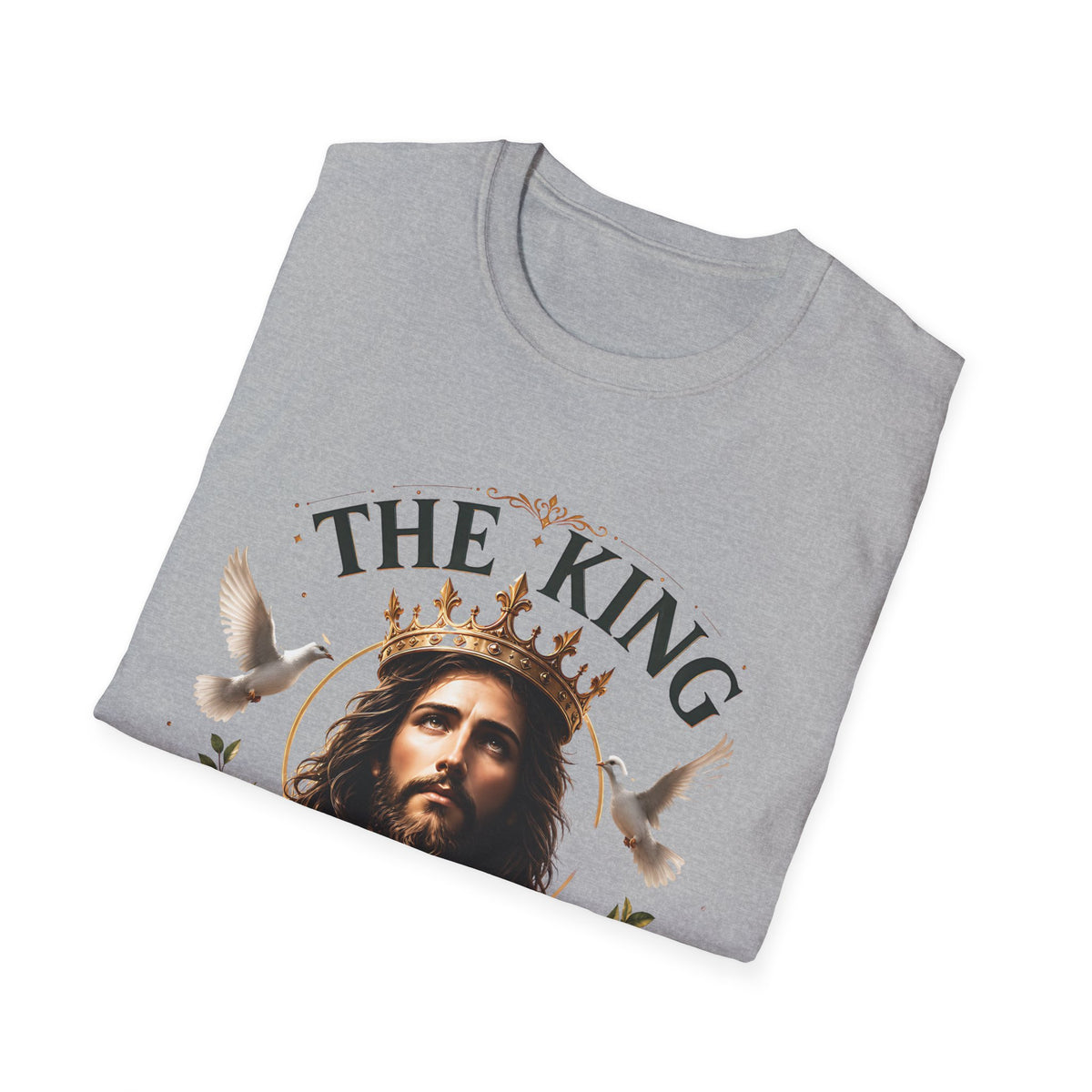 Jesus The King T-Shirt — Christian Faith Graphic Tee, ‘The King Jesus’ Inspirational Religious Shirt for Church & Gifts