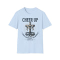 Cheer Up Christian T‑Shirt — John 16:33 Cross Design
