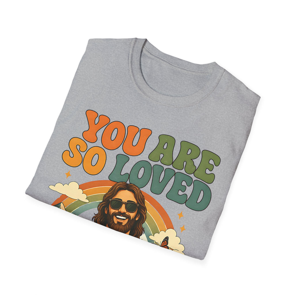 You Are So Loved T-Shirt — Retro Rainbow Jesus Graphic Tee