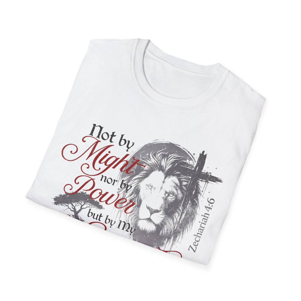 Spirit Over Strength Lion T-Shirt — "Not by Might nor by Power but by My Spirit" (Zechariah 4:6)