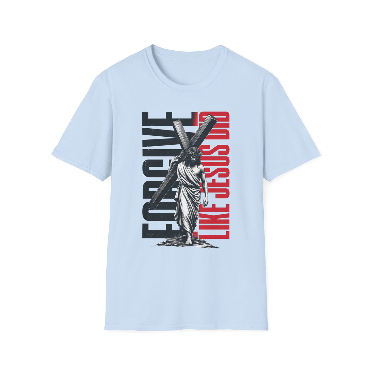 Forgive Like Jesus T-Shirt – Christian Faith Graphic Tee with Jesus Carrying Cross