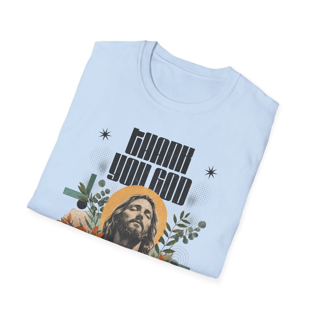 Christian T-Shirt — "Thank You God" Inspirational Jesus Graphic Tee