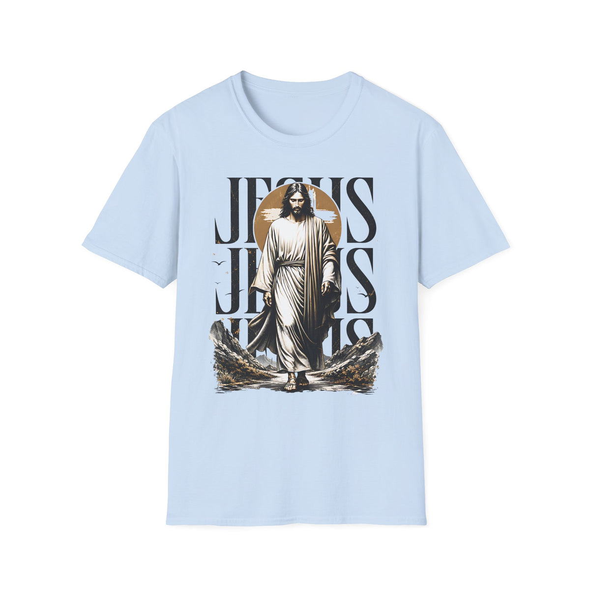 Jesus Graphic T-Shirt — Walking Christ Faith Tee (Religious Christian Apparel)