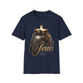 Jesus Is King T-Shirt — Christian Faith Graphic Tee with Cross & Lion Design
