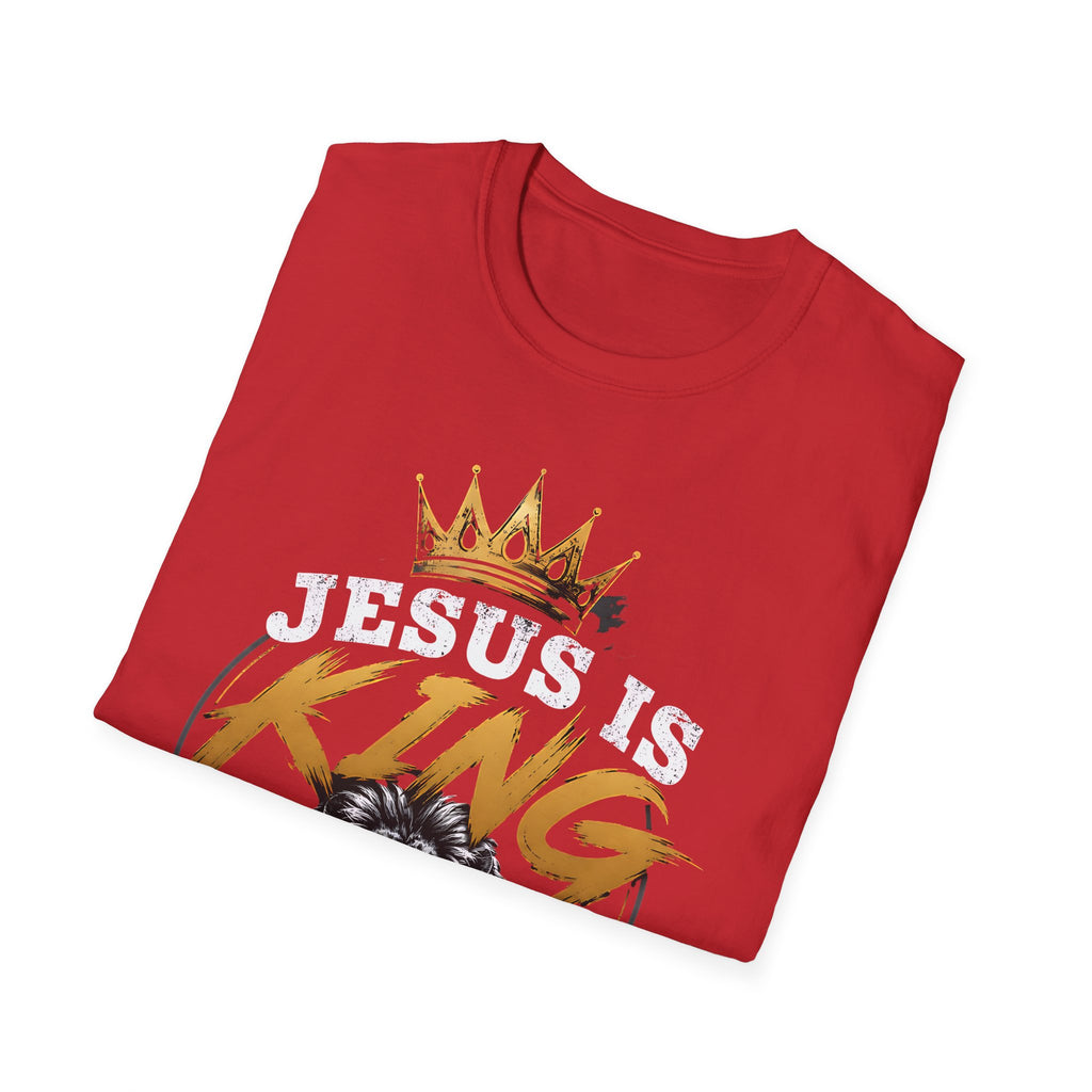 Jesus Is King T-Shirt — Christian Lion Crown Faith Tee (Revelation 19:16)