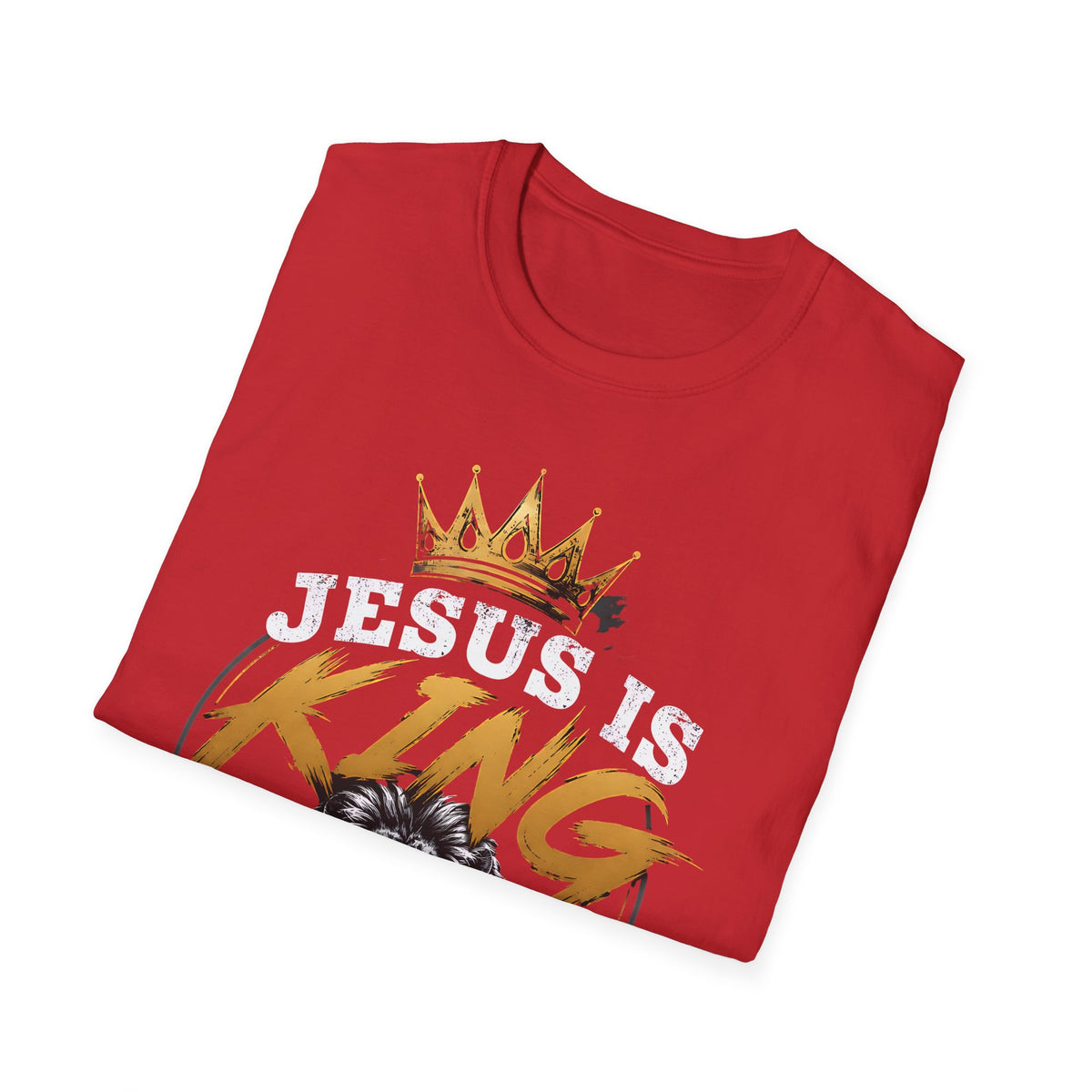 Jesus Is King T-Shirt — Christian Lion Crown Faith Tee (Revelation 19:16)