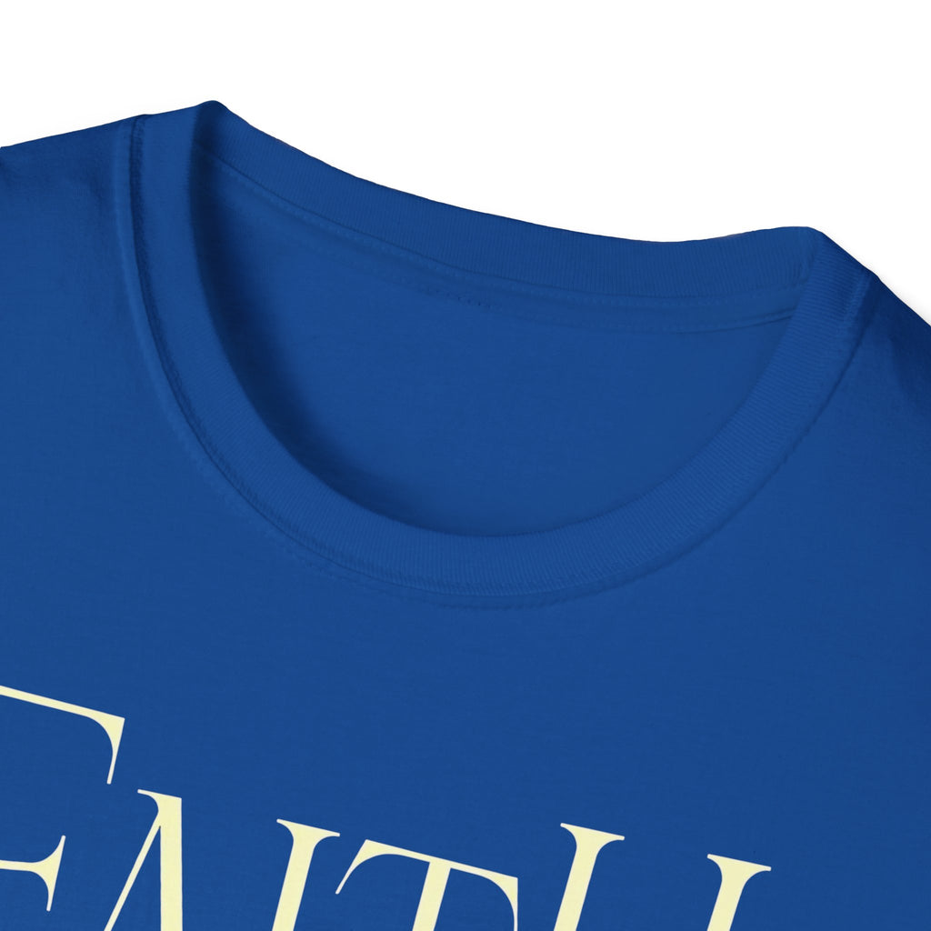 Faith Graphic T-Shirt — Cross & Mountains Christian Tee (Trust • Believe • Receive)