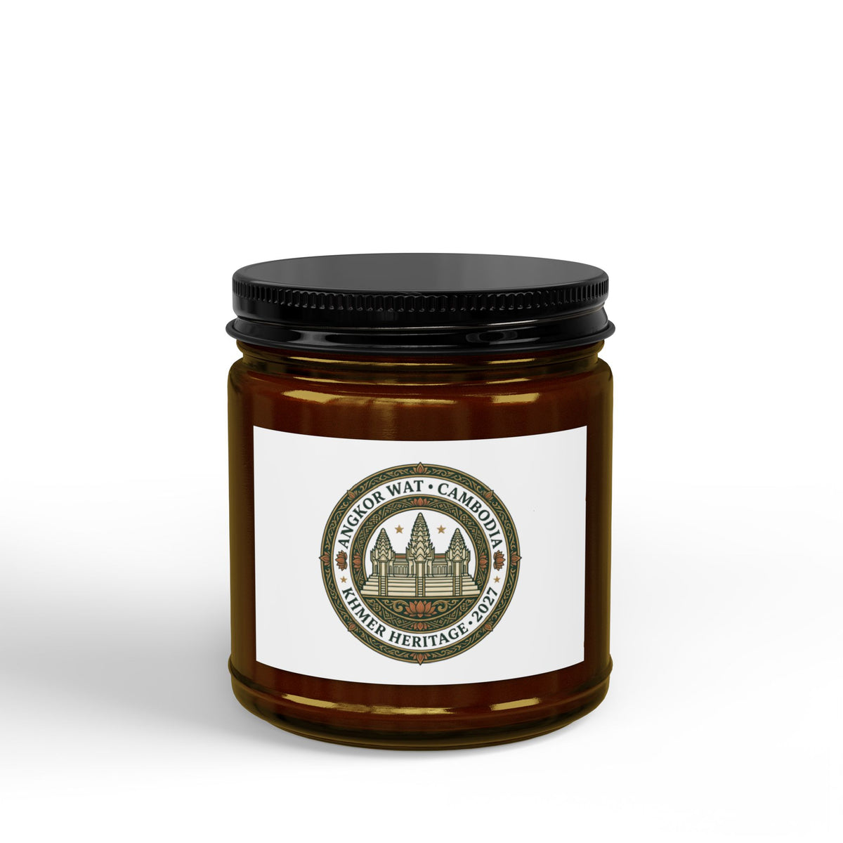 Amber Jar Soy Candle — Heritage Scented Candle with Black Lid (4oz & 9oz)