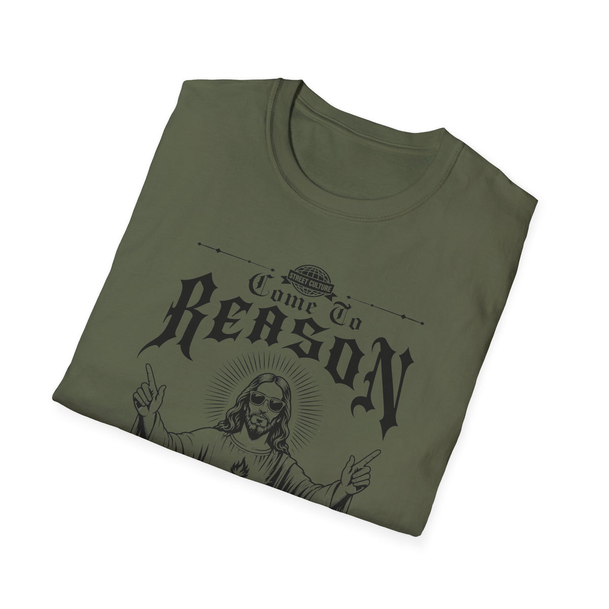Come to Reason Graphic T-Shirt — Vintage Sacred Heart Jesus Illustration