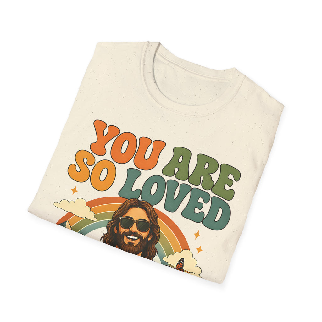 You Are So Loved T-Shirt — Retro Rainbow Jesus Graphic Tee