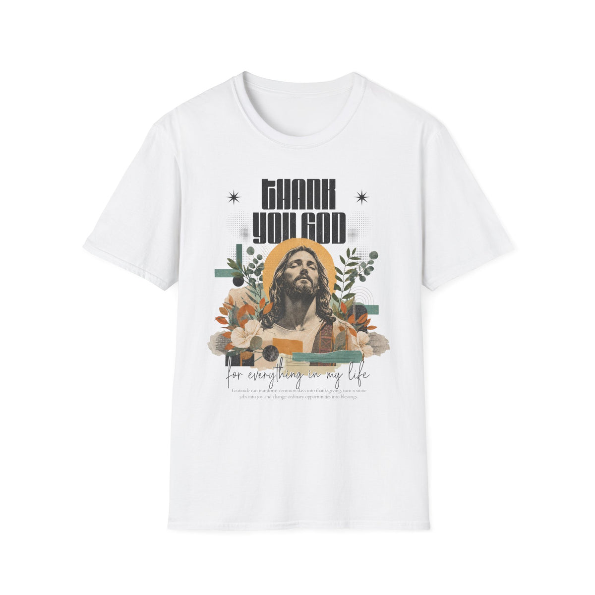 Christian T-Shirt — "Thank You God" Inspirational Jesus Graphic Tee