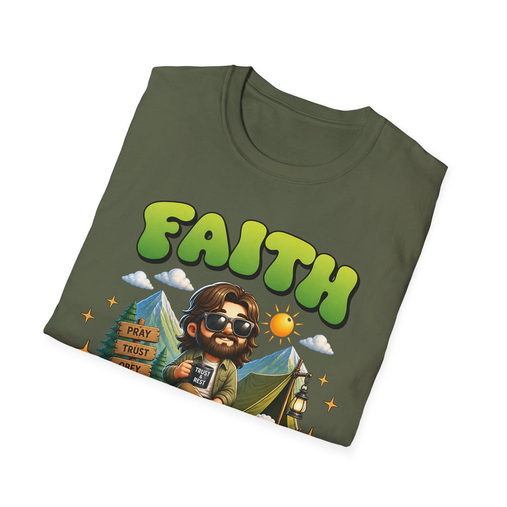 Faith Moves Mountains T-Shirt — Christian Camping Graphic Tee