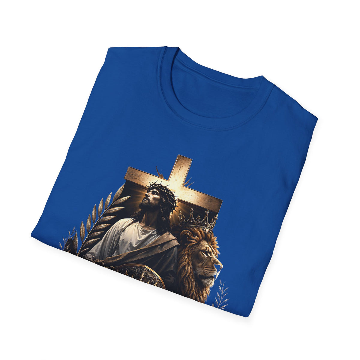 Jesus Is King T-Shirt — Christian Faith Graphic Tee with Cross & Lion Design