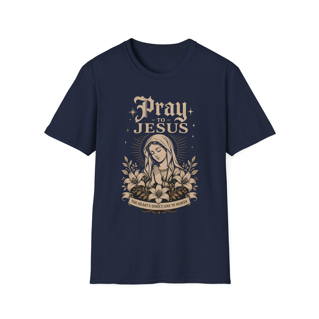 Pray to Jesus Graphic T-Shirt — Vintage Marian Faith Tee