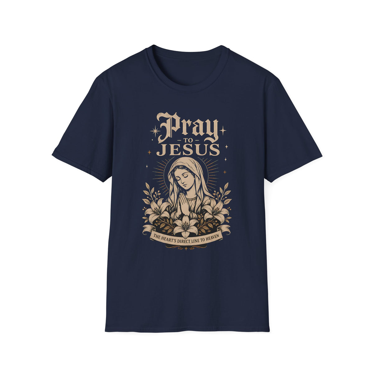 Pray to Jesus Graphic T-Shirt — Vintage Marian Faith Tee