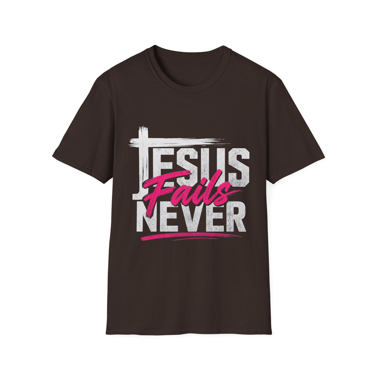 Jesus Never Fails T-Shirt — Christian Faith Inspirational Tee