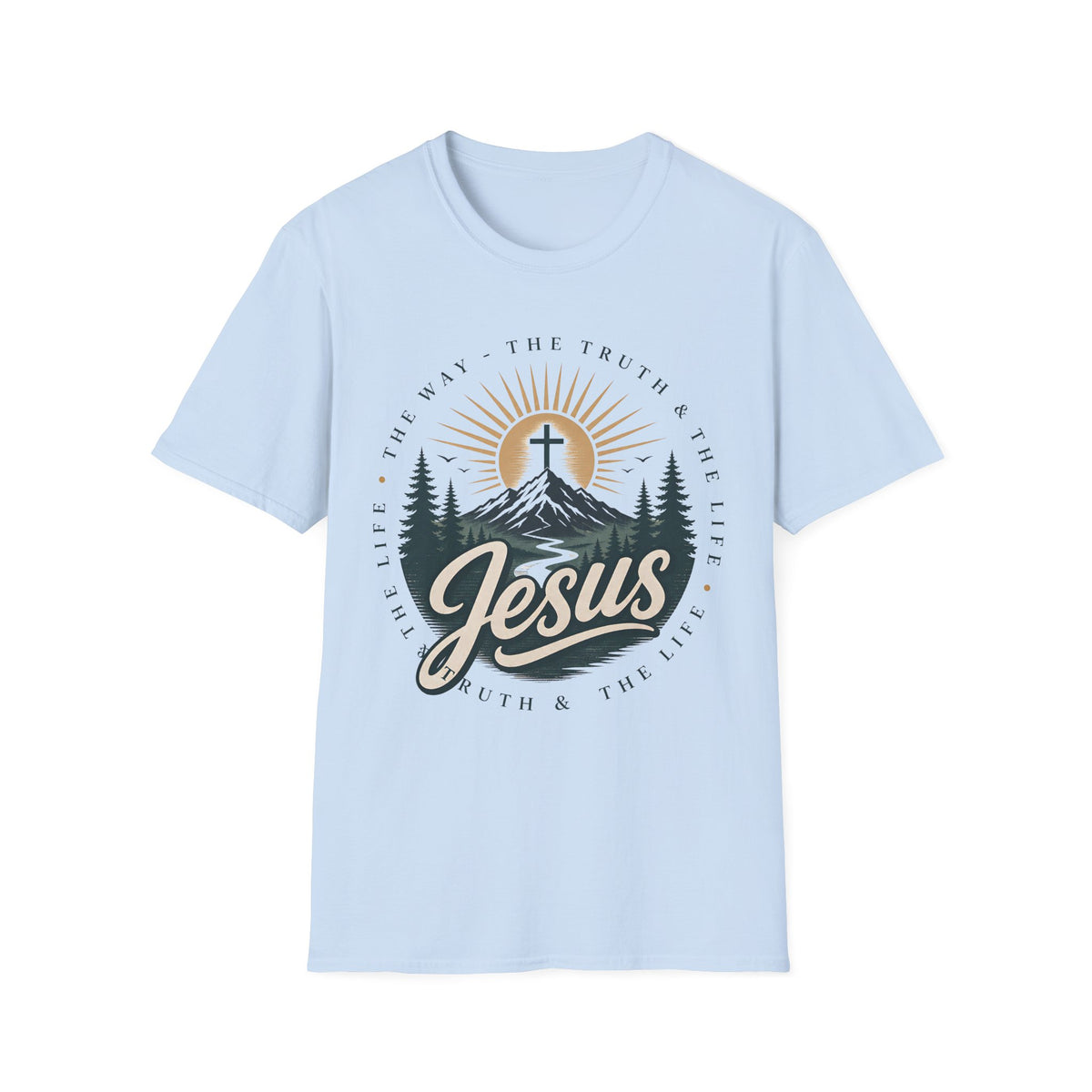 Jesus Mountain Cross T-Shirt — Faith Christian Graphic Tee