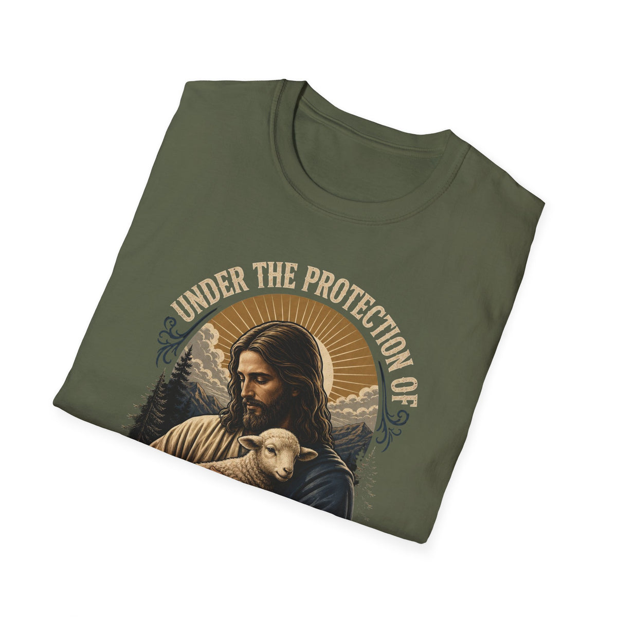 T-Shirt — "Under the Protection of Jesus Christ" Christian Graphic Tee