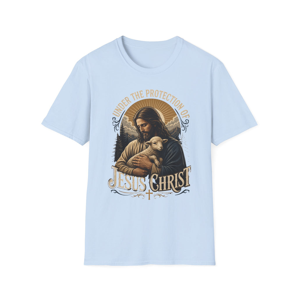 T-Shirt — "Under the Protection of Jesus Christ" Christian Graphic Tee