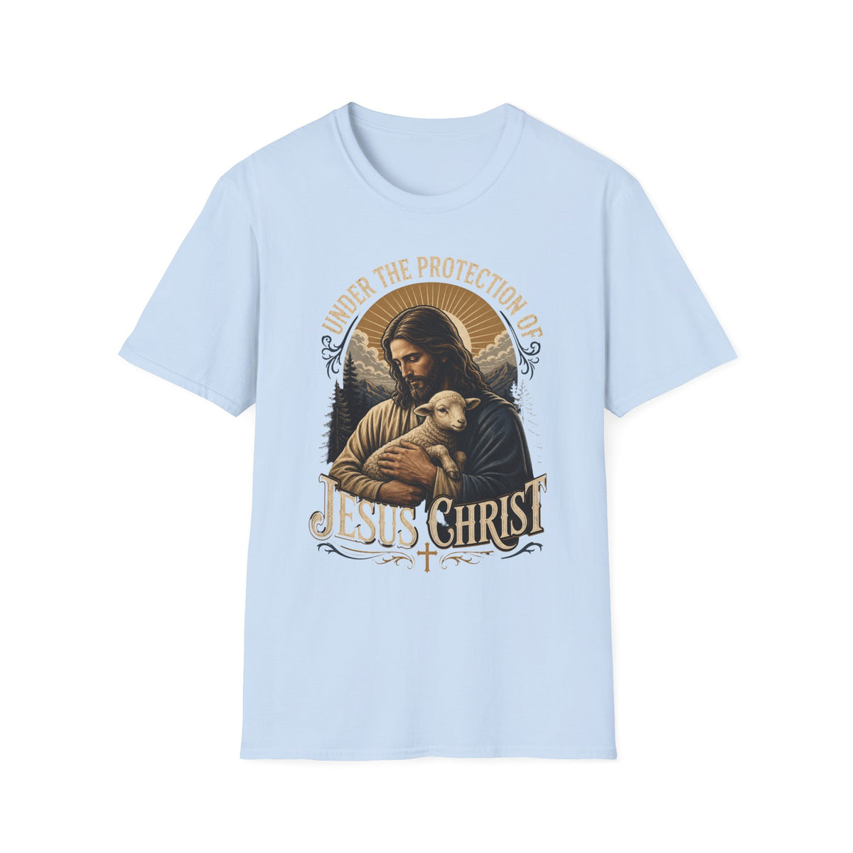 T-Shirt — "Under the Protection of Jesus Christ" Christian Graphic Tee